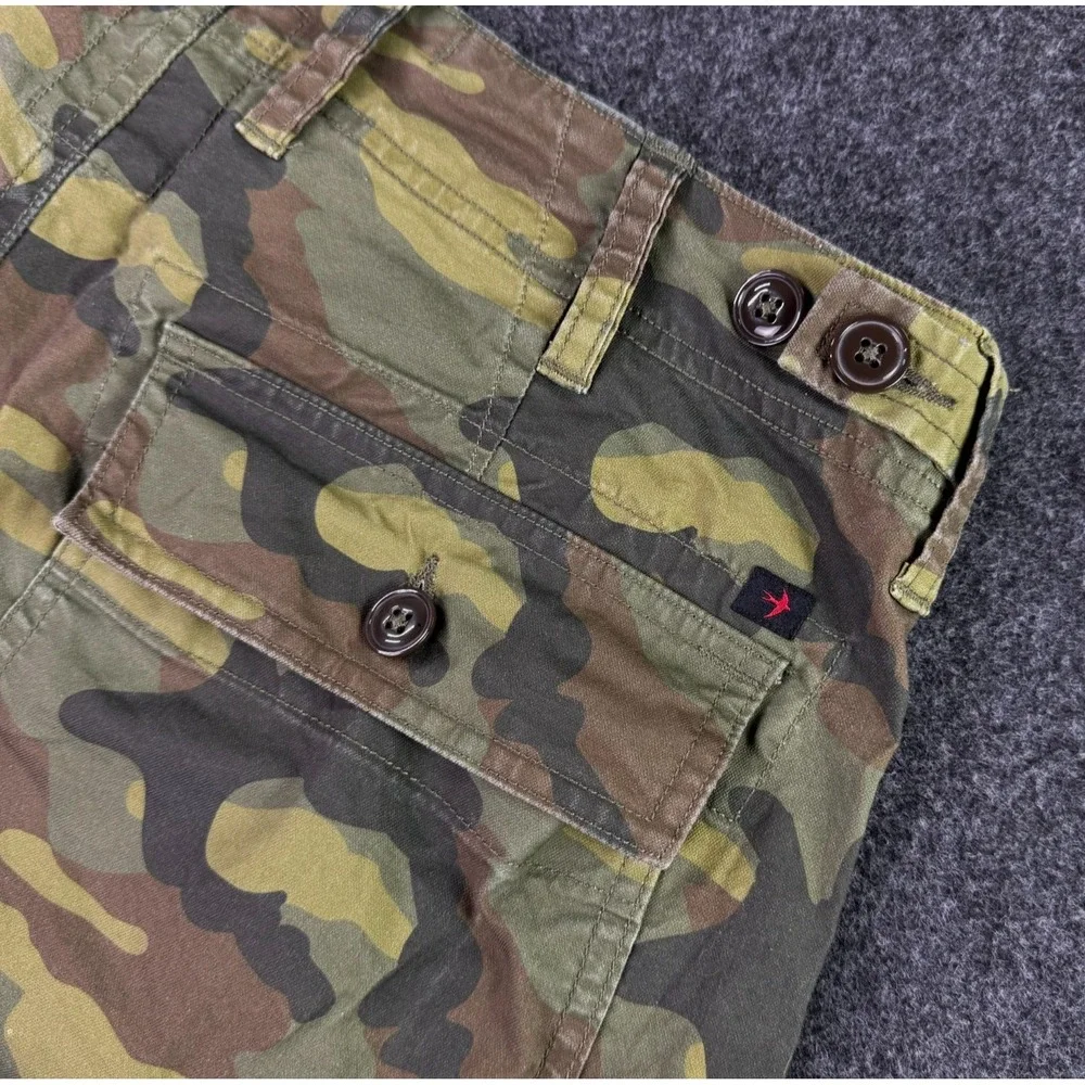 Relwen Green Brown Camo Flyweight Flex Chino Shorts Mens 32x8